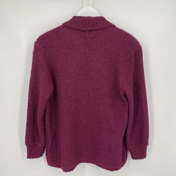 Vintage Le Chois Knit Open Front Cardigan Sweater Boucle Pink Size M - Picture 4 of 11